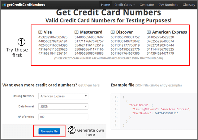 Generate Free Creditcard Numbers Online
